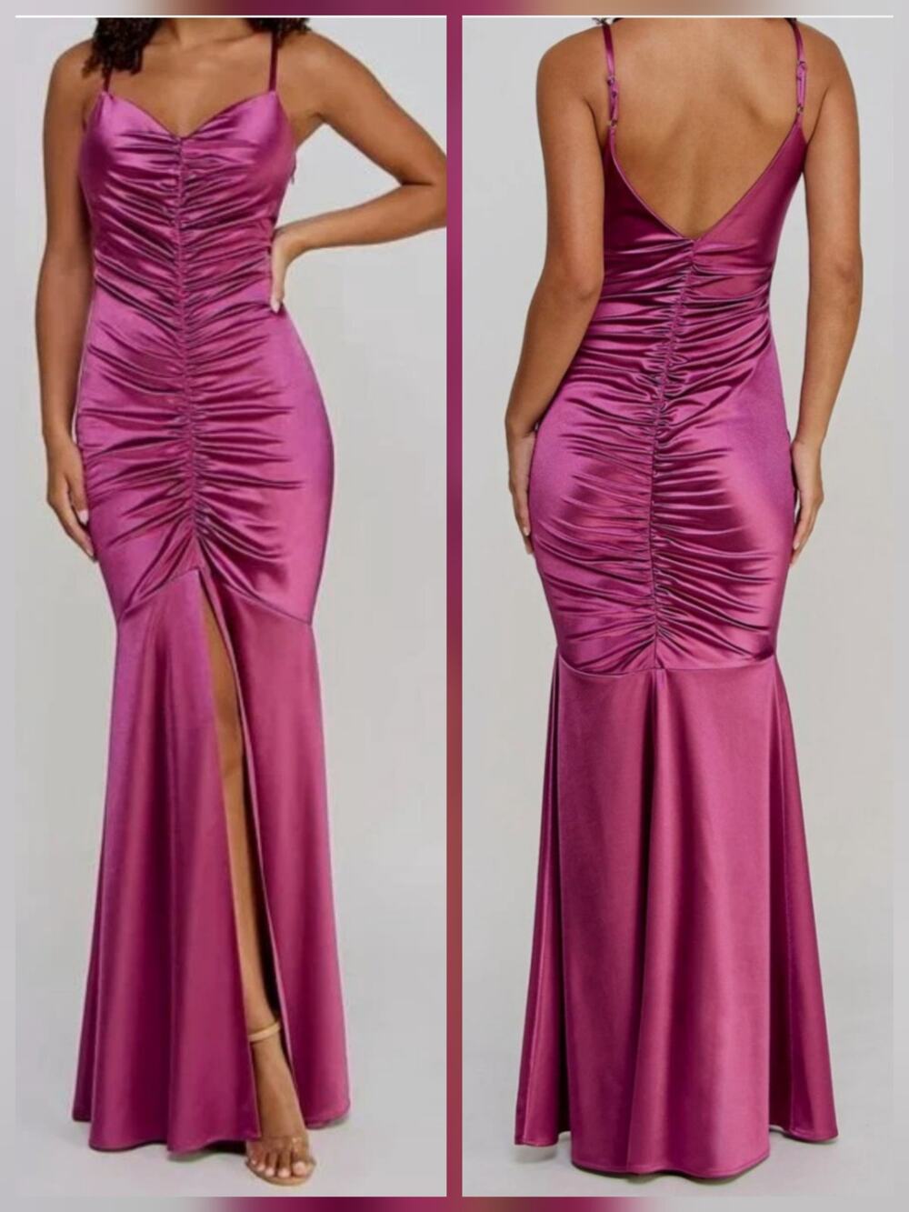 Xscape - Ruched V-Neck Evening Dress
